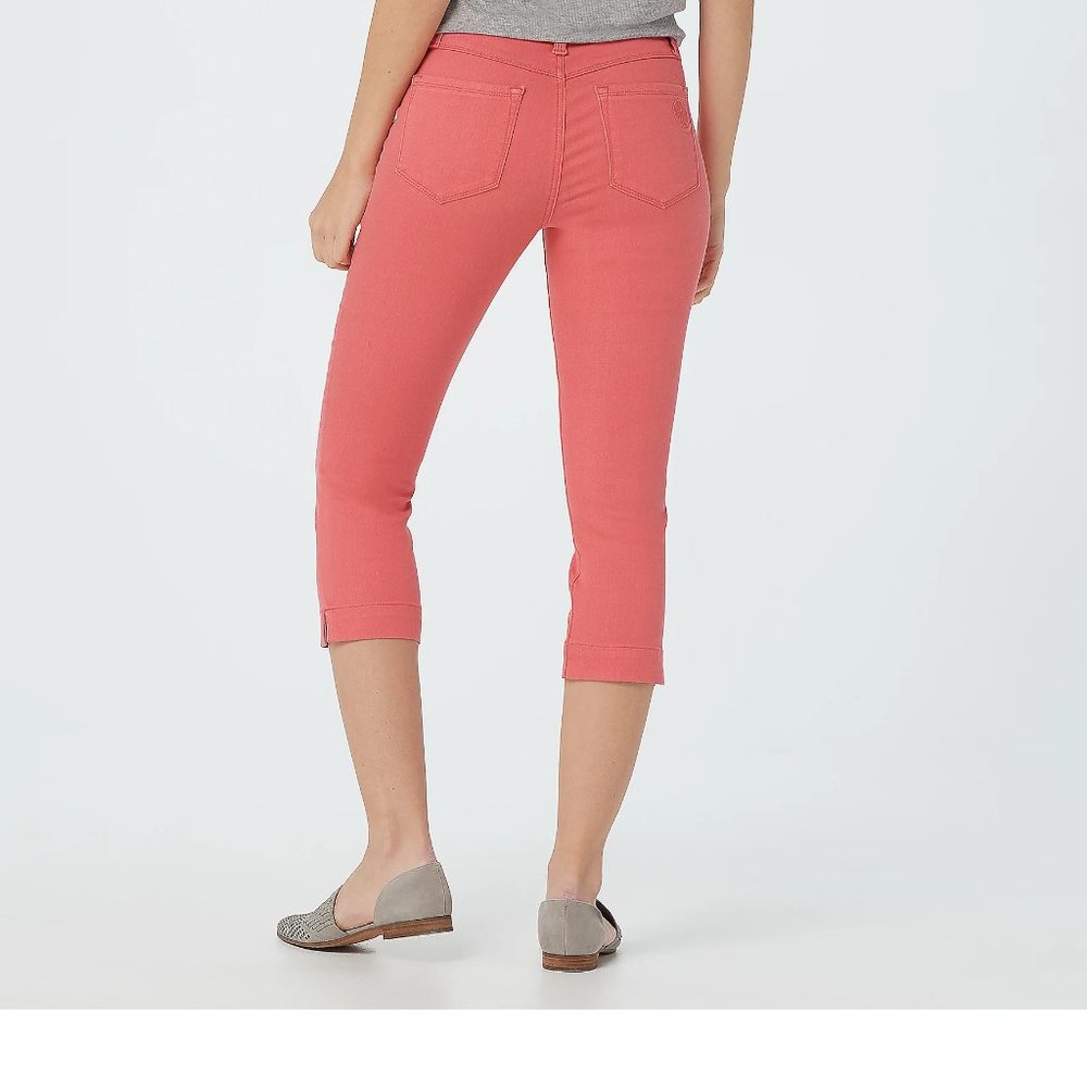 1X Laurie Felt Regular Colored Silky Denim Capri Pull On Jeans White Plus - Picture 2 of 15